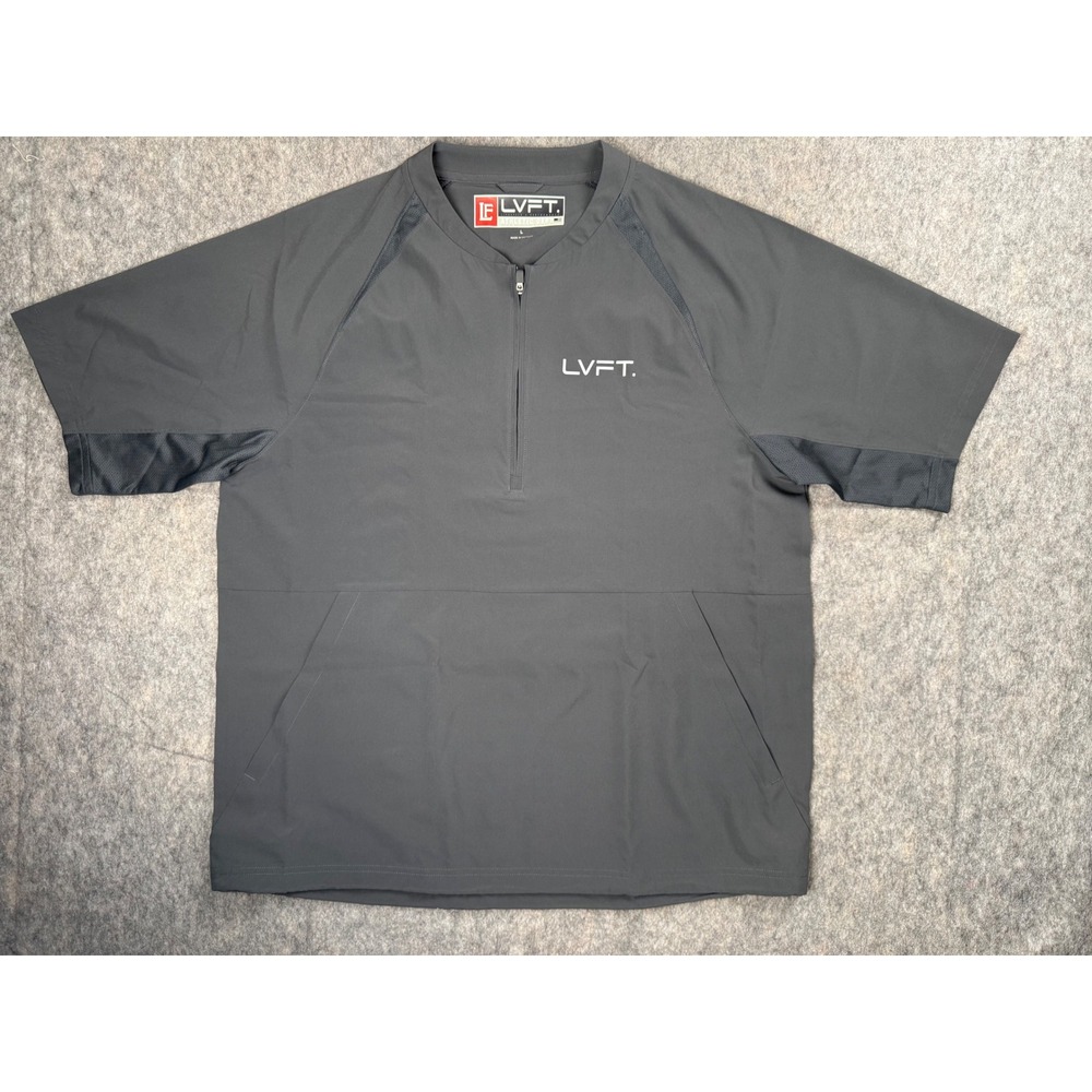 LVFT Live Fit Athletic Dept Mens Large Gray Quarter Zip‎ Short Sleeve Pullover